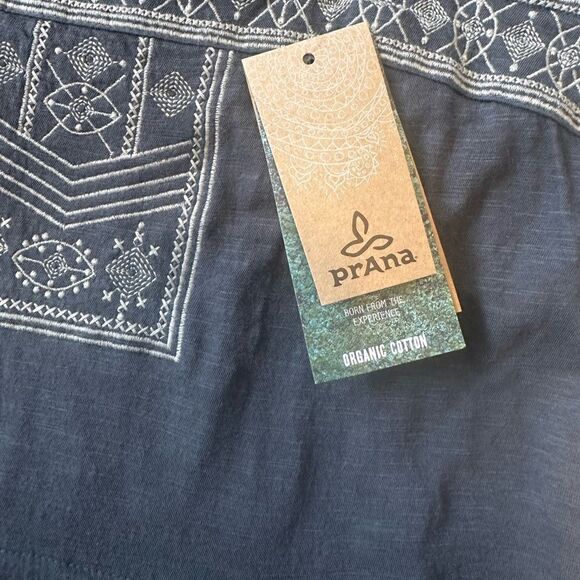 Prana Tribal Embroidered 100% Cotton Indie Sundress Coal NWT Size Large - Picture 12 of 12